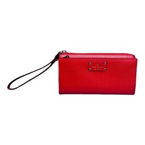 Authentic Kate Spade Wristlet/Phone Wallet - Red Leather